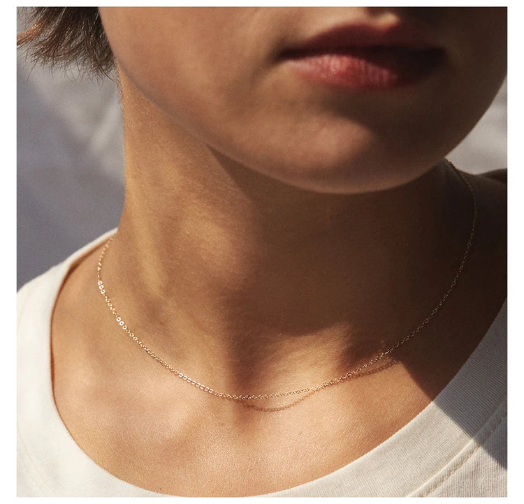 eManco Fine Chain Necklace Stainless Steel Gold Color Pendants Short Long Statement Women  Colar Gift Stainless Steel Jewelry PlatiNum