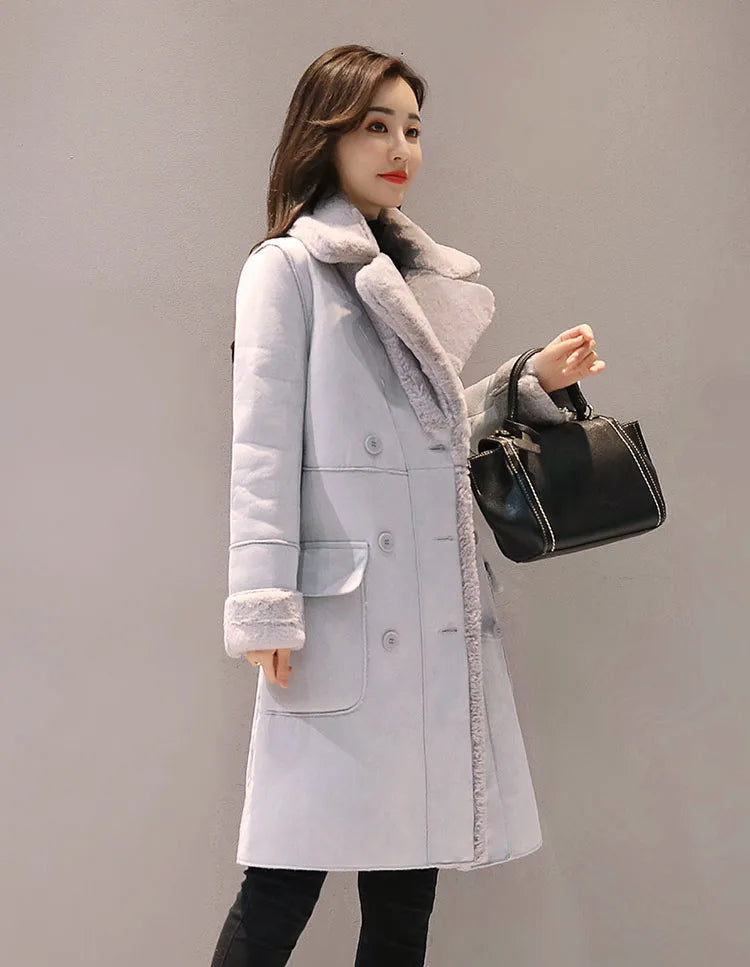 Winter Fashion New High Quality Rabbit Fur Coat Velvet Fur Coat Long Fur Coat Female Loose Thick Warm Mink Fur Teddy Coat
