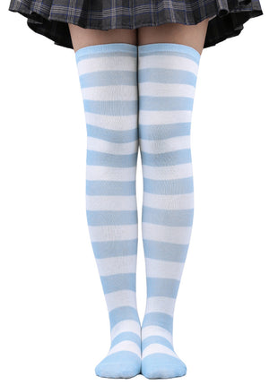Calze autoreggenti a righe da donna Calze da donna nere bianche rosa lunghe sopra sopra il ginocchio femboy Cosplay Lolita Harajuku Y2k