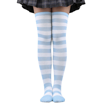 Calze autoreggenti a righe da donna Calze da donna nere bianche rosa lunghe sopra sopra il ginocchio femboy Cosplay Lolita Harajuku Y2k
