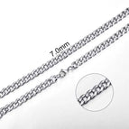 7mm Silver Curb / 50cm