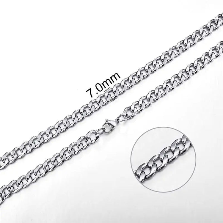 Jiayiqi 2mm-7mm Rope Chain Necklace Stainless Steel Never Fade Waterproof Choker Men Women Jewelry Silver Color Chains Gift PlatiNum