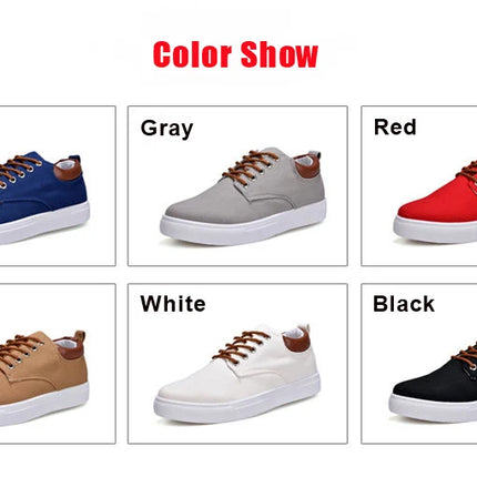 Fashion Canvas Men's Sneakers Black Lace Up Sping Shoes 2024 Classic Casual Vulcanized Shoes Size 46 47 Mens Spring Sport Shoes
