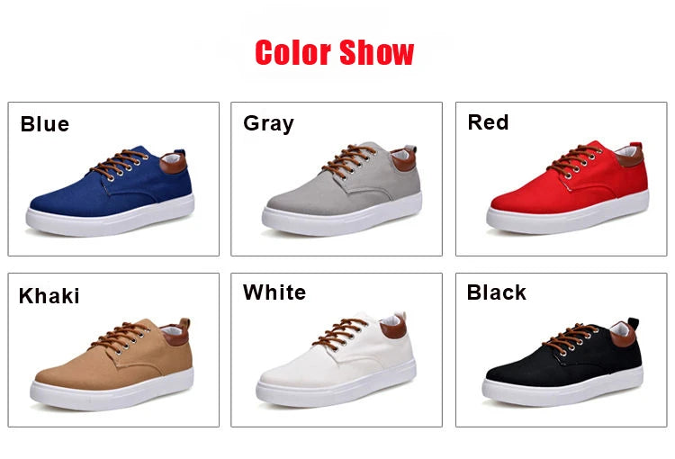 Fashion Canvas Men's Sneakers Black Lace Up Sping Shoes 2024 Classic Casual Vulcanized Shoes Size 46 47 Mens Spring Sport Shoes