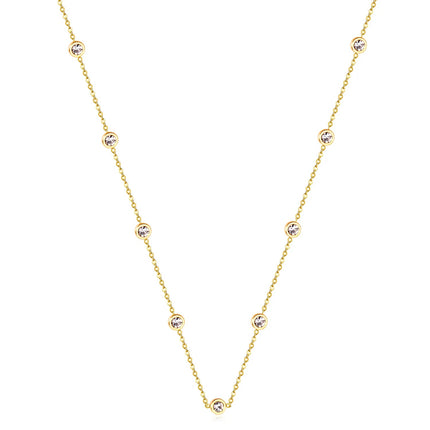 LUXUSTEEL Neckalce For Women No Fade Colorful Crystal Pendant  Lady Girls Accessories 2022 Hot Sale Long Chains Necklaces PlatiNum