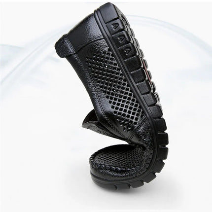 Moda scarpe in vera pelle da uomo piatte traspiranti estive scarpe casual da uomo morbide e confortevoli calzature maschili in pelle KA3559
