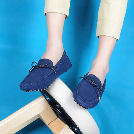Mocassini da Uomo in Stile Italiano, Scarpe in Pelle Scamosciata, Calzature Comode e Leggere per Guida e Club