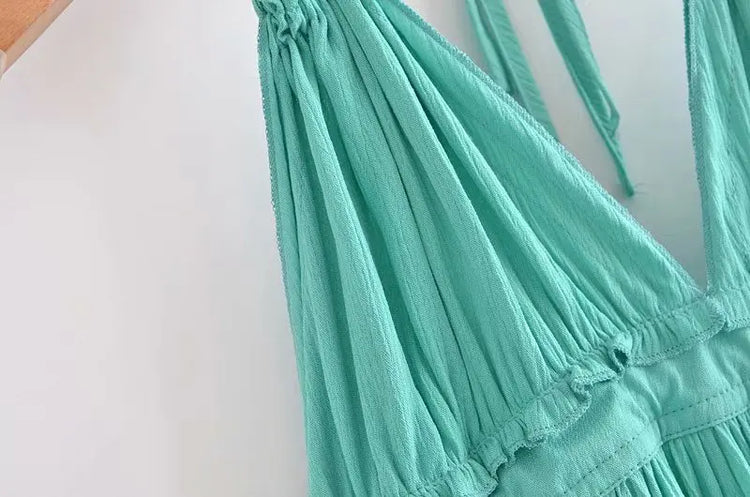 SheMujerSky Abito sexy con giunture in pizzo senza schienale Mini abiti estivi con scollo a V e scollo all'americana Abito da donna Elegante da sera