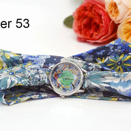 Shsby Nuovo orologio da polso in stoffa da donna Orologio da donna alla moda Orologio al quarzo argento di alta qualità Orologio da ragazza dolce Orologio in tessuto platinumshop