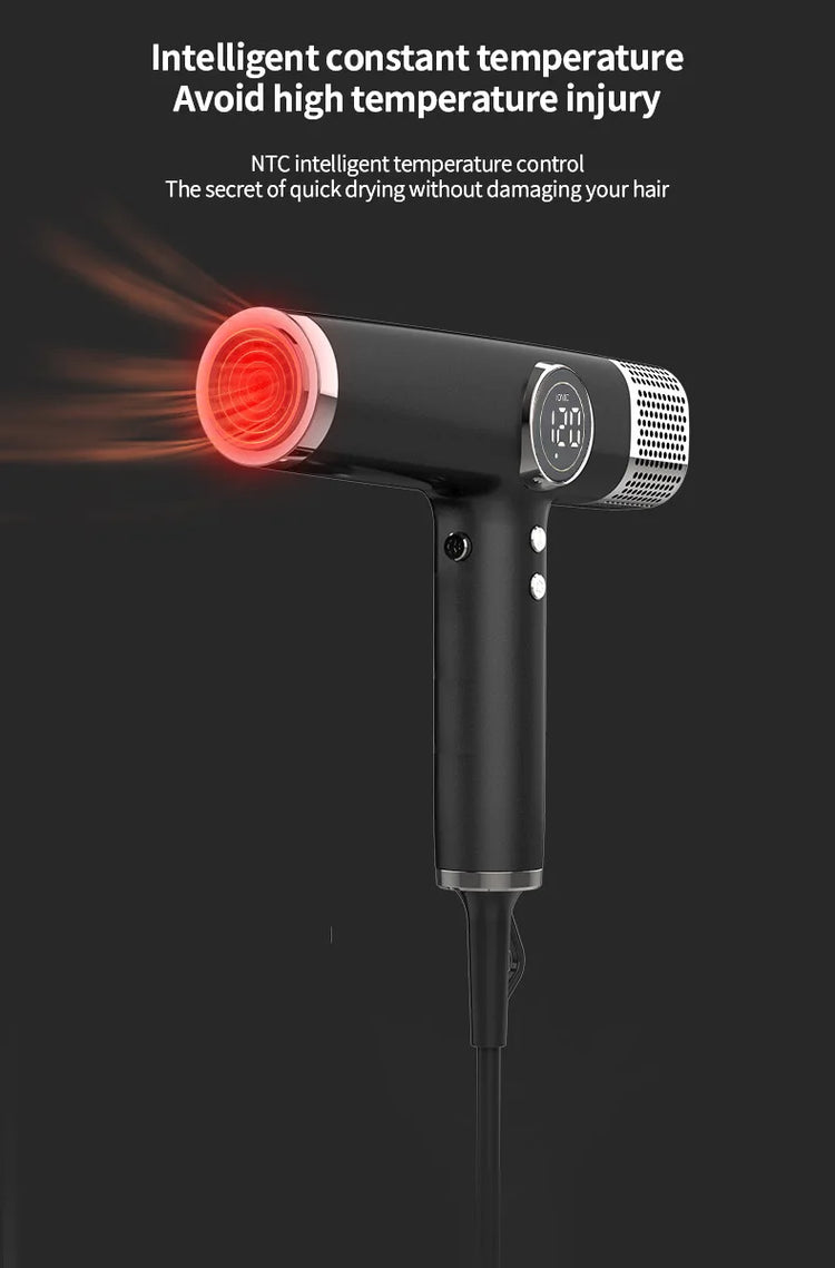 5 In 1 Fast Drying 1800W Low Noise Negative Ionic High-Speed 110000RPM Brushless Motor HairDryer Set with Magnetic Nozzle