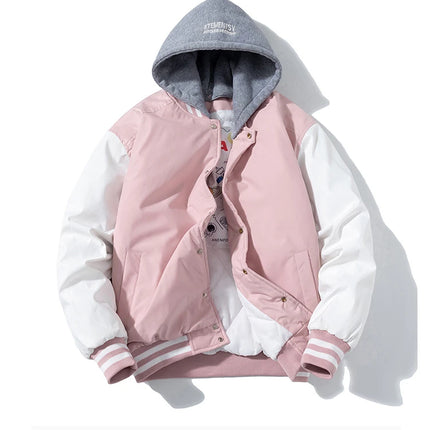Winter Varsity Jacket Men Women Streetwear Basketball Jacket Fashion Casual Thick Parkas Men Korean Patchwork Couple Coat Button