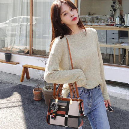 Elegant Designer Handbags Women Bags Messenger PU Leather Crossbody Bags Hairball tassen Girls Shoulder Bag Top-hand Tote Bag PlatiNum