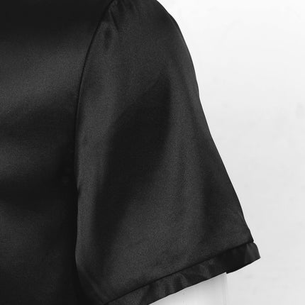 Donna uomo pigiama in raso di seta pigiameria maniche corte camicia da notte Kimono accappatoio abito da notte accappatoio camicia da notte estiva Homewear