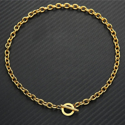 Set di gioielli con ginocchiera in acciaio inossidabile di nuovo stile per uomo e donna, set di bracciali e collane con catena a maglie platinumshop
