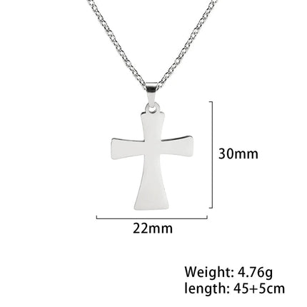 Cazador Collana con ciondolo croce religiosa alla moda di Gesù Collane a catena in acciaio inossidabile color oro per regalo di gioielli cavi unisex PlatiNum