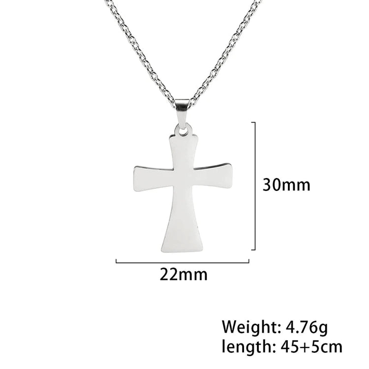 Cazador Collana con ciondolo croce religiosa alla moda di Gesù Collane a catena in acciaio inossidabile color oro per regalo di gioielli cavi unisex PlatiNum