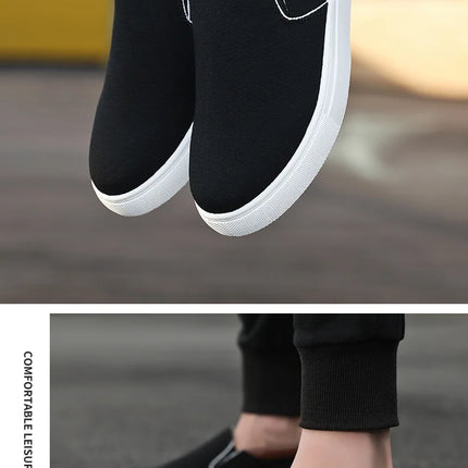 Fashion Canvas Men's Sneakers Black Lace Up Sping Shoes 2024 Classic Casual Vulcanized Shoes Size 46 47 Mens Spring Sport Shoes