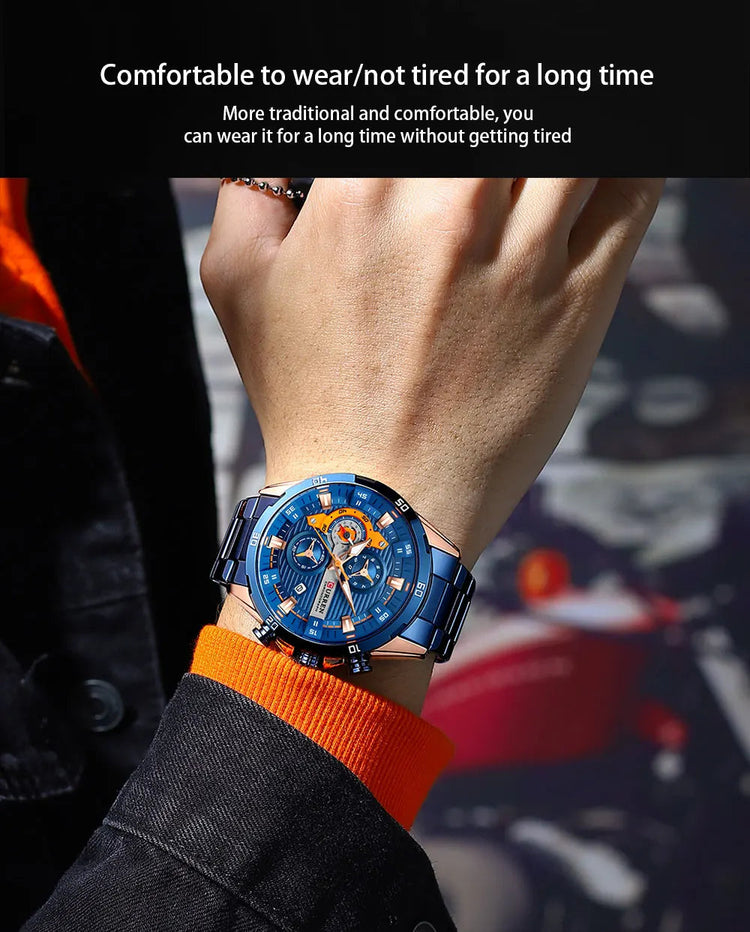 CURREN orologio da uomo orologi da uomo al quarzo sportivi di lusso delle migliori marche orologio da polso cronografo impermeabile in acciaio pieno da uomo Relogio Masculino platinumshop