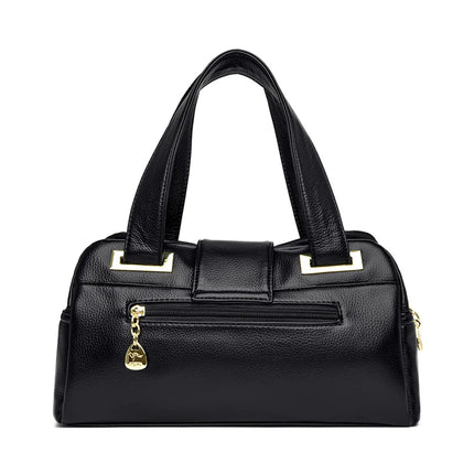 Women Multi-layers Top-handle Bag Quality Leather Handbags Purses Female Luxury Designer Large Capacity Boston Ladies Sac A Main PlatiNum