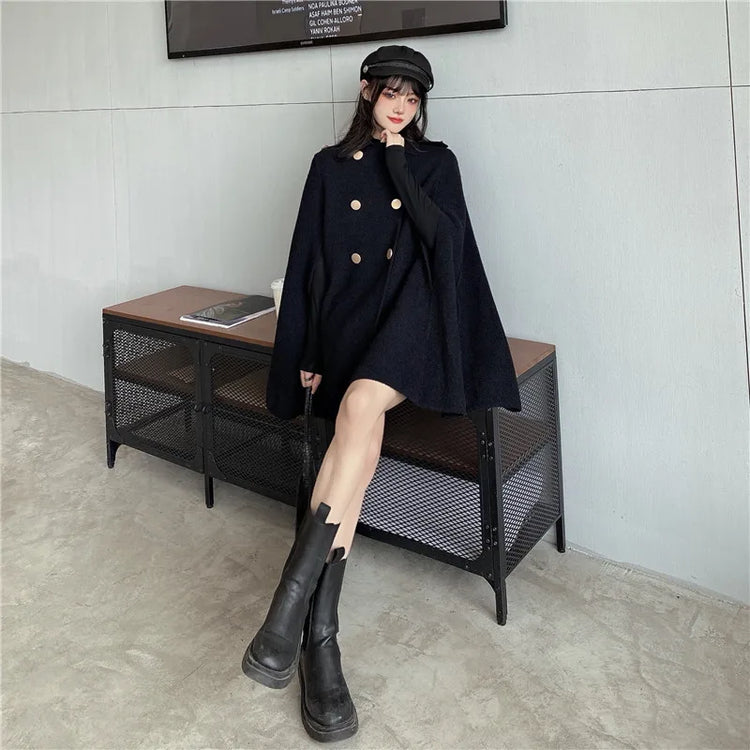 Autumn Winter Plus Size Women Coat Woolen Cloth Cloak Loose Overcoat Female High Quality 2025 Manteau Femme Hiver Oversize