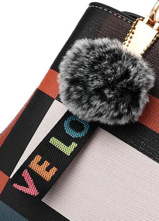 Elegant Designer Handbags Women Bags Messenger PU Leather Crossbody Bags Hairball tassen Girls Shoulder Bag Top-hand Tote Bag PlatiNum
