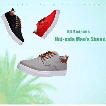 Fashion Canvas Men's Sneakers Black Lace Up Sping Shoes 2024 Classic Casual Vulcanized Shoes Size 46 47 Mens Spring Sport Shoes