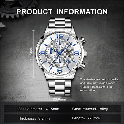 Orologi da uomo alla moda Orologio da polso al quarzo di lusso Calendario da uomo Business Casual Orologio in pelle Orologio luminoso platinumshop