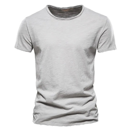 Men's 100% Cotton T-Shirt Soft Casual Fitness Summer Thin T-Shirts Men's Home Wear O-Neck Short Sleeve Solid T-Shirt for Men
