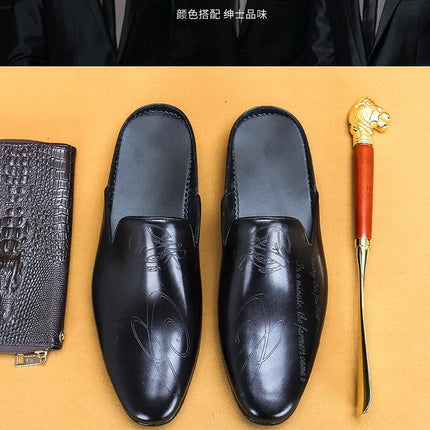 Pantofole da uomo di lusso italiane Mocassini in vera pelle Mocassini da uomo Casual Scarpe da uomo antiscivolo Moda estiva Mezze scarpe da uomo