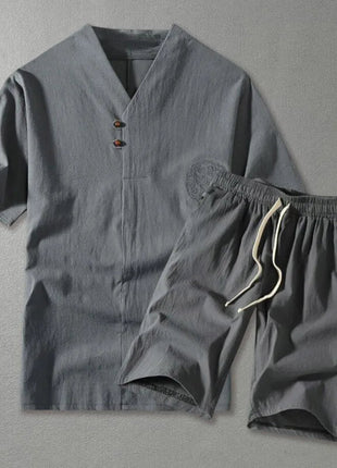 Men's Clothing Large Size Tracksuit 8XL 9XL Linen Short T-shirt Summer Suit 160kg Clothing Track Suit 5XL Cotton Husband Set PlatiNum