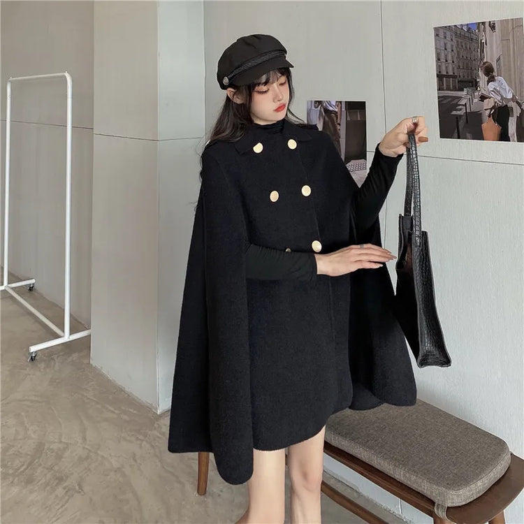 Autumn Winter Plus Size Women Coat Woolen Cloth Cloak Loose Overcoat Female High Quality 2025 Manteau Femme Hiver Oversize