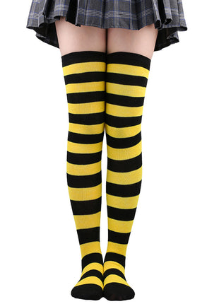 Calze autoreggenti a righe da donna Calze da donna nere bianche rosa lunghe sopra sopra il ginocchio femboy Cosplay Lolita Harajuku Y2k