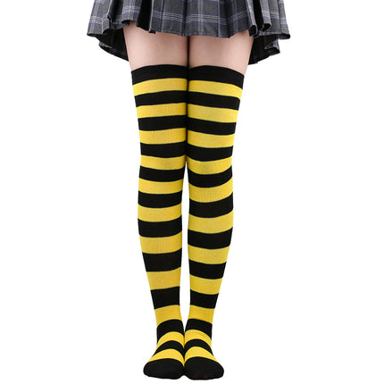 Calze autoreggenti a righe da donna Calze da donna nere bianche rosa lunghe sopra sopra il ginocchio femboy Cosplay Lolita Harajuku Y2k