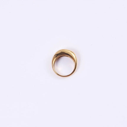 e-Manco Fashion Simple Stainless Steel Rings for Women Arc Rings Jewellery Geometric Ring Size 5 6 7 8 PlatiNum