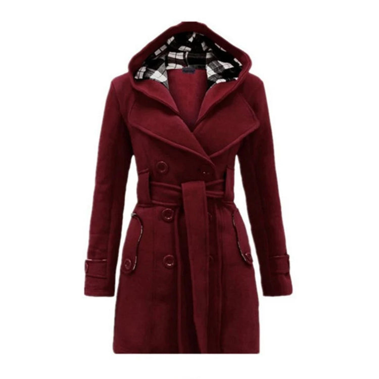 Fashion Woolen Coat Women Warm Fleece Jacket With Belts Double Breasted Solid Casual Jacket 2022 Winter Vintage Slim Ladies Coat