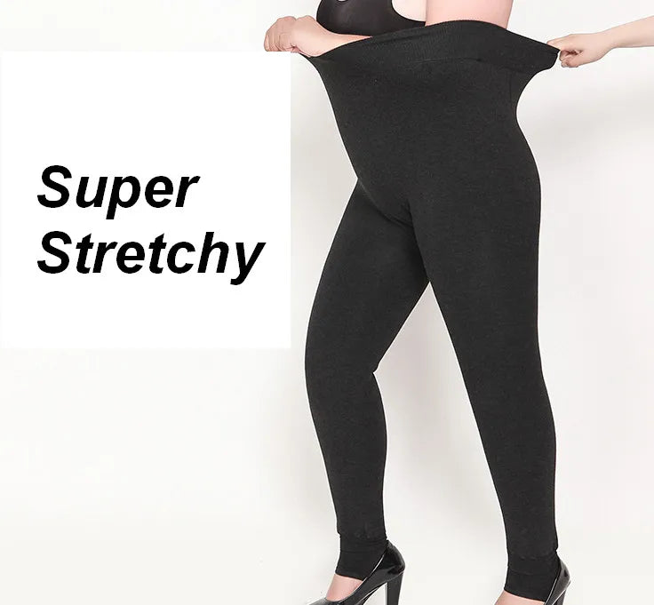 Plus Size 2XL 3XL 5XL Thick Leggings for Winter Super Stretchy Good Elastic 700g Very Warm  Fleece Leggin ouc688 PlatiNum