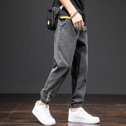 Spring Summer Black Blue Cargo Jeans Men Streetwear Denim Jogger Pants Men Baggy Harem Jean Trousers Plus Size PlatiNum