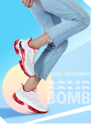 Scarpe da corsa da uomo ONEMIX rimbalzo ammortizzante scarpe sportive da corsa all'aperto traspiranti scarpe da ginnastica da uomo con aumento dell'altezza 6-7cm PlatiNum