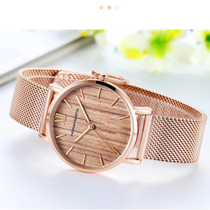 HANNAH MARTIN Movimento al quarzo giapponese in acciaio inossidabile di qualità del marchio Orologio Dropshipping da donna impermeabile da 36 mm in oro rosa completo platinumshop