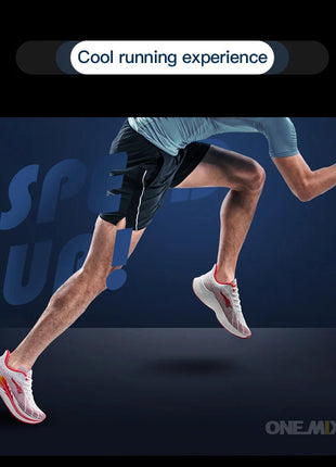 ONEMIX Scarpe da corsa da uomo per uomo Scarpe da passeggio per atletica leggera in mesh traspirante Scarpe da ginnastica da donna leggere rosse Scarpe da ginnastica sportive da uomo PlatiNum