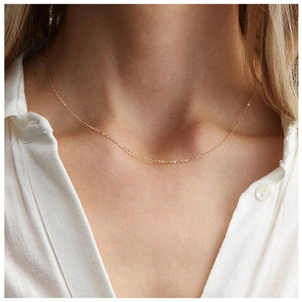 eManco Fine Chain Necklace Stainless Steel Gold Color Pendants Short Long Statement Women  Colar Gift Stainless Steel Jewelry PlatiNum