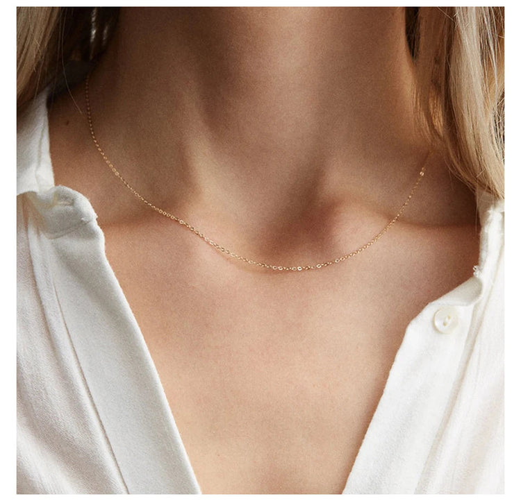 eManco Fine Chain Necklace Stainless Steel Gold Color Pendants Short Long Statement Women  Colar Gift Stainless Steel Jewelry PlatiNum