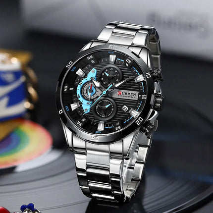 CURREN orologio da uomo orologi da uomo al quarzo sportivi di lusso delle migliori marche orologio da polso cronografo impermeabile in acciaio pieno da uomo Relogio Masculino platinumshop