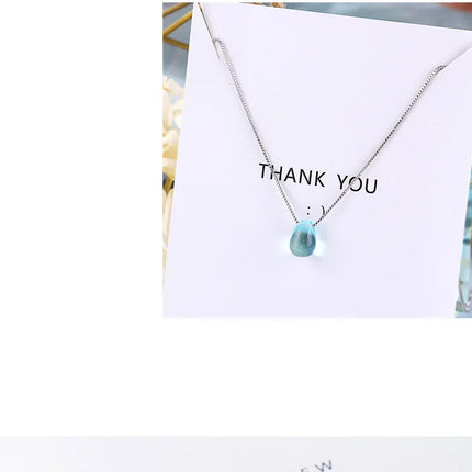 New in 925 Sterling Silver Blue Lucky Crystal Pendants Necklaces For Women Fashion Luxury Designer Jewelry  GaaBou PlatiNum