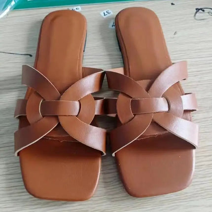 Nouvelles sandales d'arrivée pour femme, pantoufles d'été, tongs de plage décontractées à bout ouvert, plates, de loisirs, grande taille 41 42 43