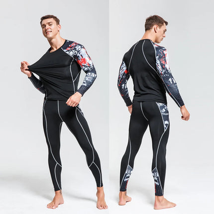 Men's Sports Suit MMA rashgard male Quick drying Sportswear Compression Clothing Fitness Training kit Thermal Underwear leggings PlatiNum