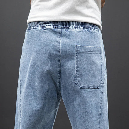 Spring Summer Black Blue Cargo Jeans Men Streetwear Denim Jogger Pants Men Baggy Harem Jean Trousers Plus Size PlatiNum