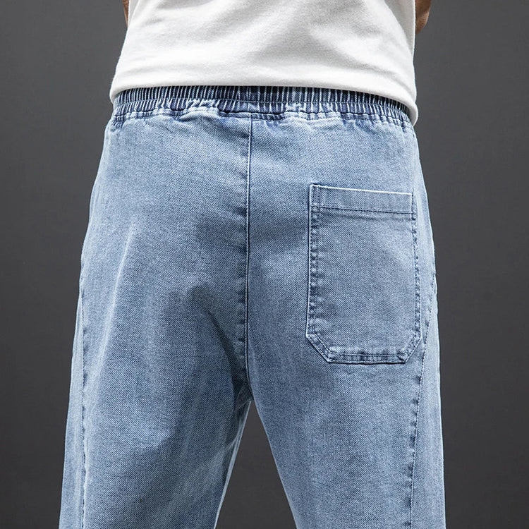 Spring Summer Black Blue Cargo Jeans Men Streetwear Denim Jogger Pants Men Baggy Harem Jean Trousers Plus Size PlatiNum