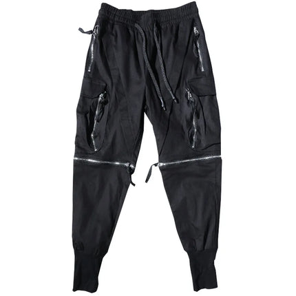 Detachable Black Cargo Pants Men Harajuku Hip Hop Streetwear Multi-Pocket Joggers Trousers Man Elastic Waist Techwear