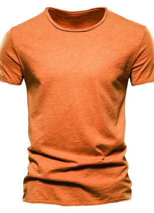 T-shirt homme 100% coton Décontracté Doux Fitness Été T-shirts fins Vêtements d'intérieur Homme Col rond Manches courtes T-shirt uni pour homme
